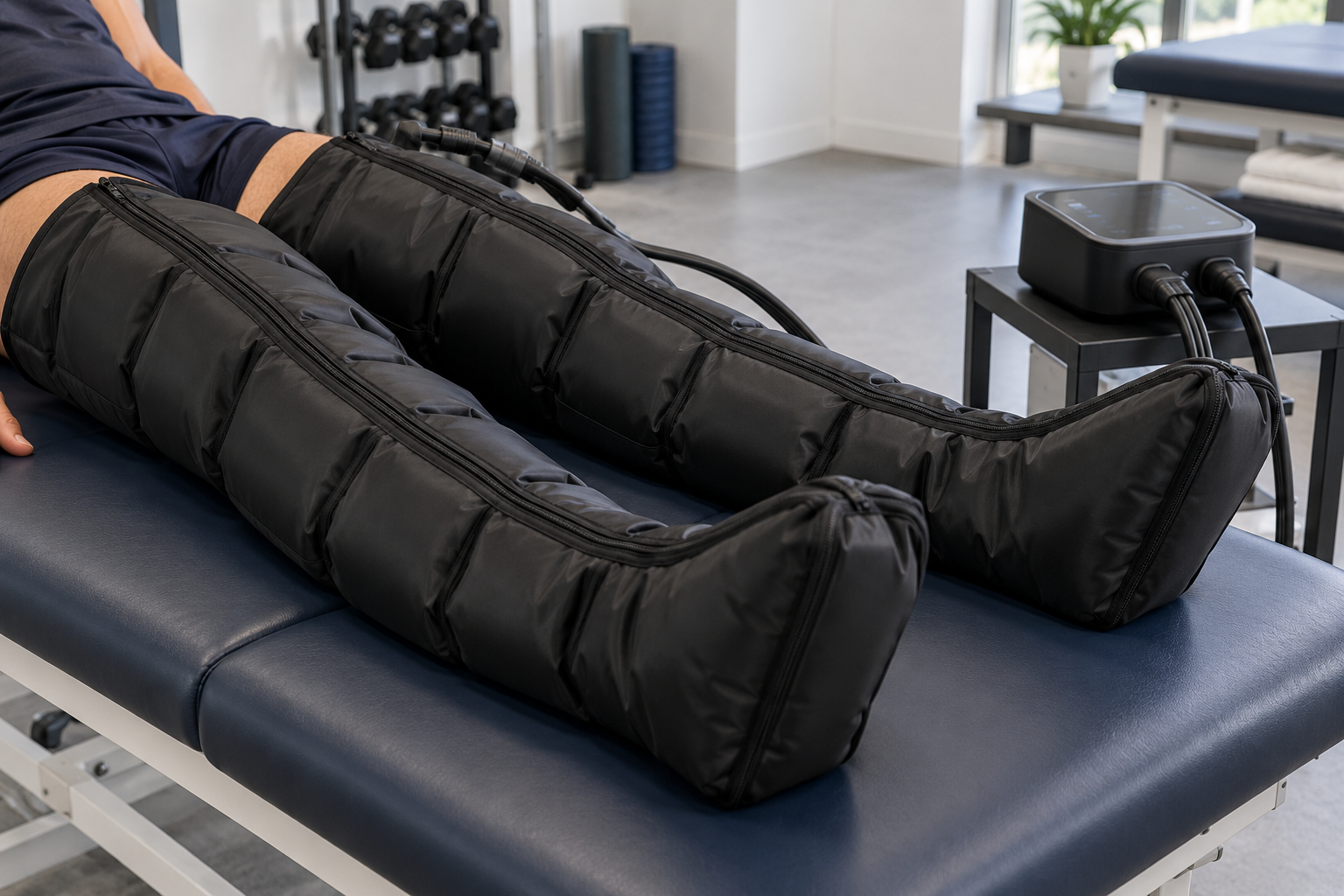 Normatec Recovery Boots illustrative treatment scene