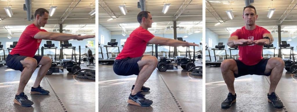 sports chiropractor in Smithtown shows how to perform squats properly