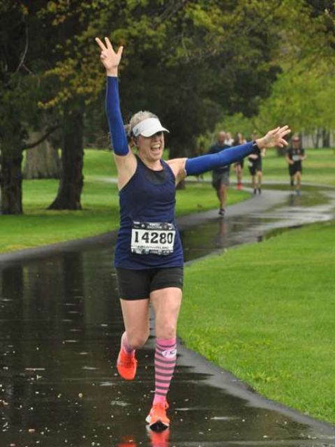 Erica F, competing in the Long Island Marathon