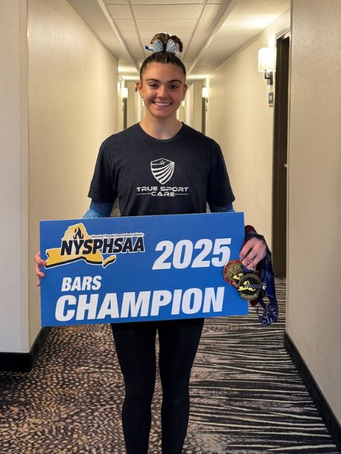 Bayla, level 10 gymnast, 2025 BARS champion in Smithtown